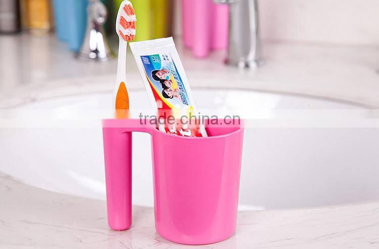 Candy-color washing cup with toothbrush holder 50 ml--blue(8637)