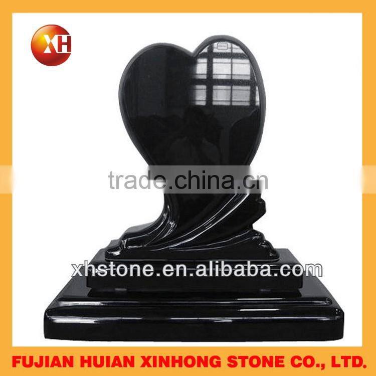 Top Quality Black and Red Heart Shaped Tombstone