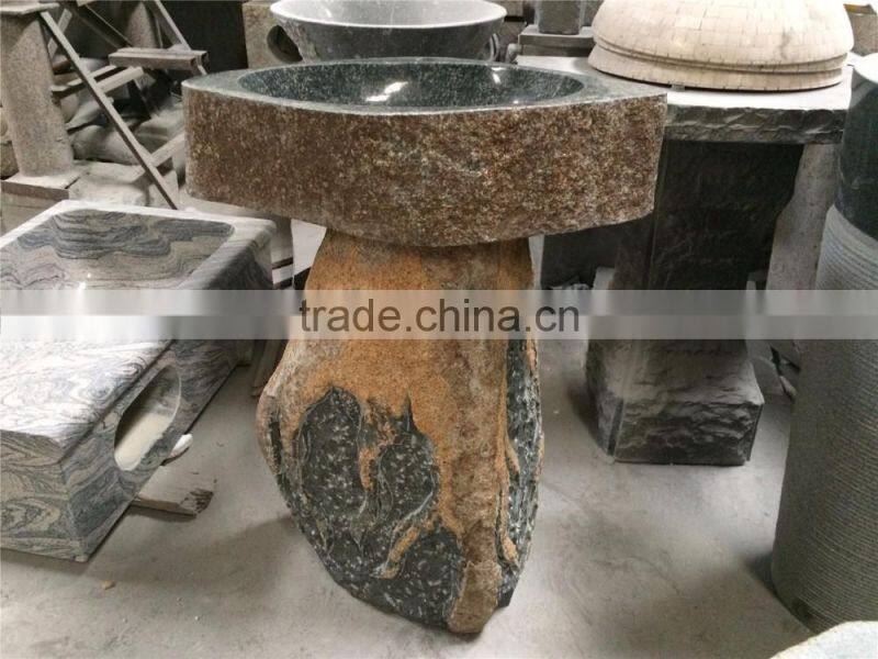 Natural pedestal sink pedestal basin grass granite