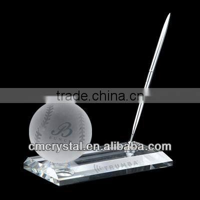 fashion crystal pen holder football desk accessory