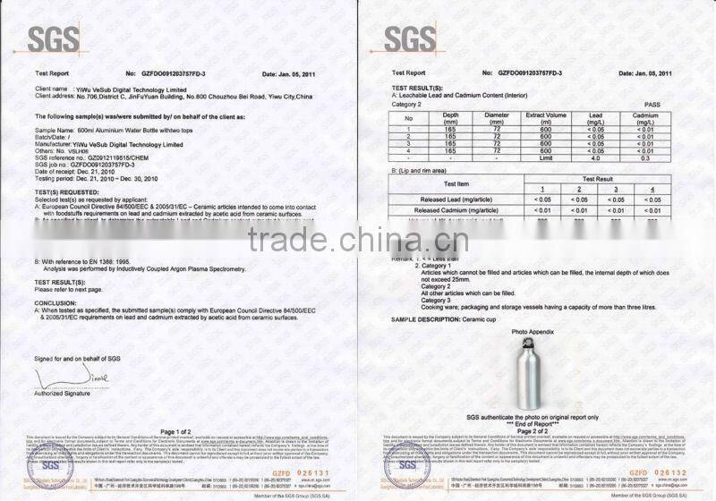 400ml Aluminum Spray Bottle for sublimation