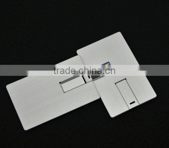 2017 Bulk New Design High Quality Ultra Slim metal Credit Card / business card flip card usb2.0 flash drive