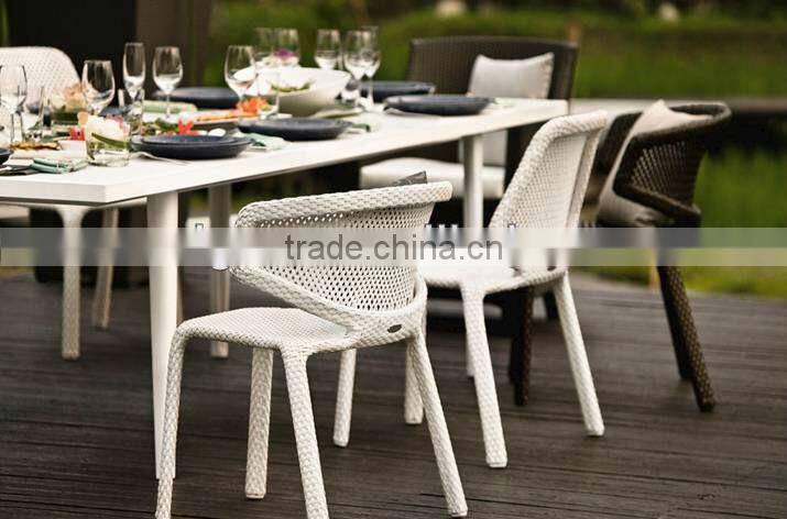 2017 Trade Assurance New Design famous modern restaurant used synthetic rattan all weather single dining chair