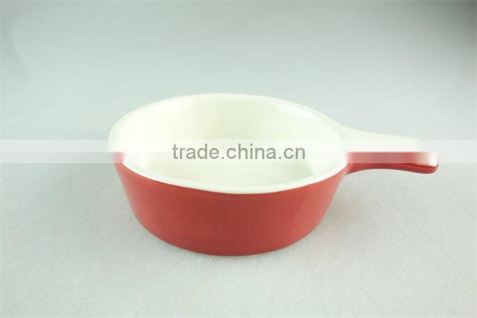 stock cheap brown-glazed ceramic dish with leaf-shaped