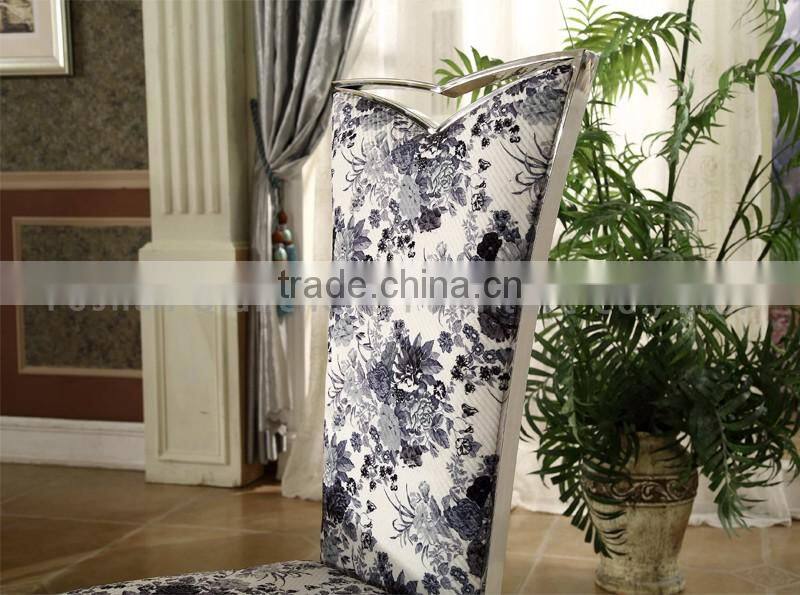 painting fabric cover mirror silver stainless steel dining chair