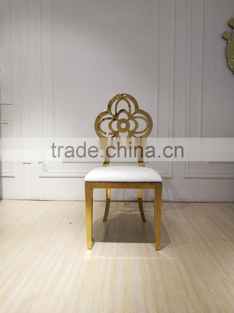 modern face gold wedding stage chair