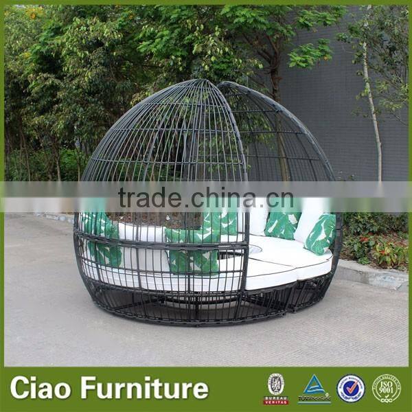 outdoor wicker furniture leisure outdoor sun bed with canopy