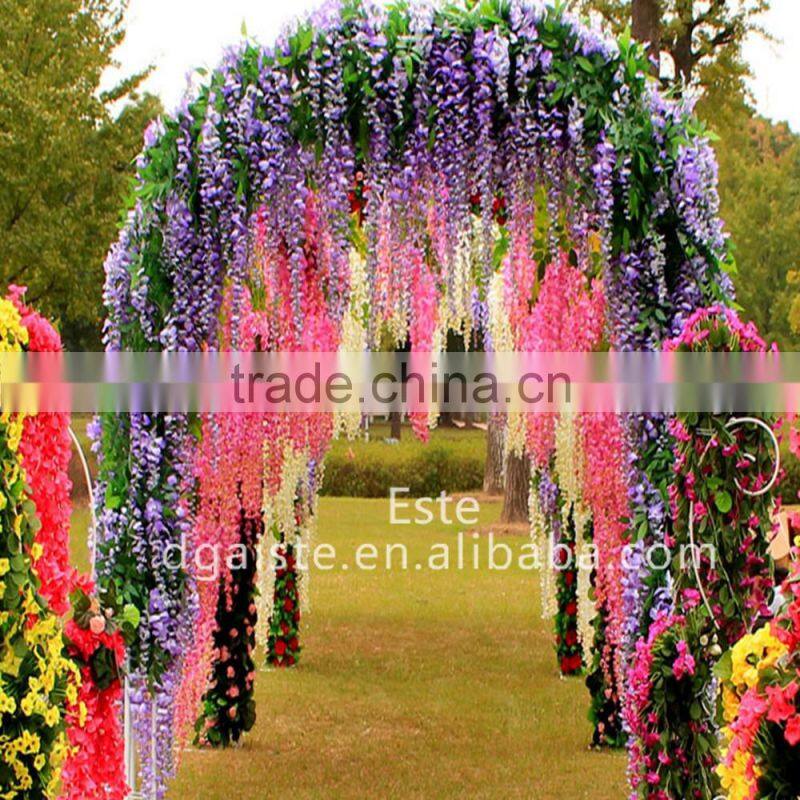 Atificial Tofu pudding flower wisteria hanging vine for wedding decoration