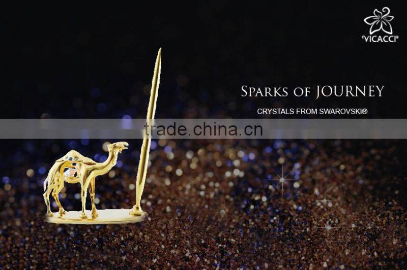 Best Gift for business 24K Gold Plated Camel with Pen Holder