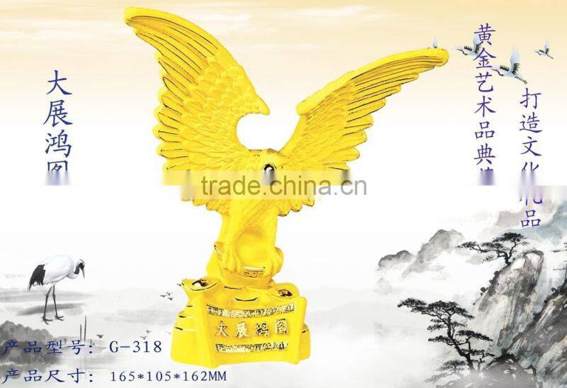 24k gold plated eagle figurine for business gifts