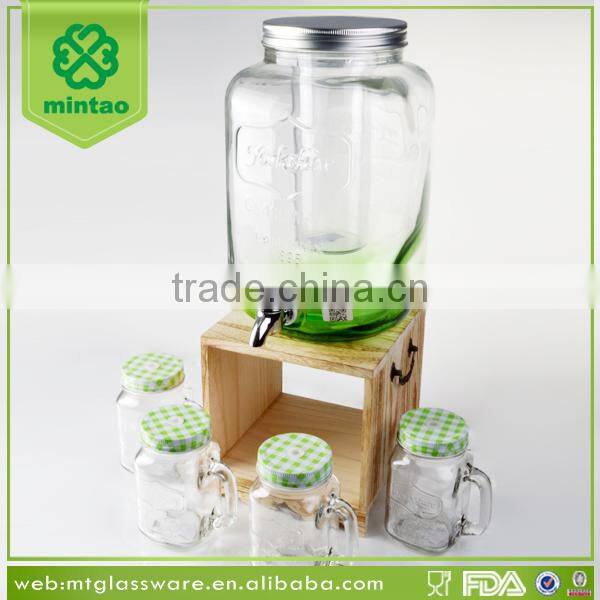 Well Garden Decor Drinking Dispener with Metal Ice Bucket Stand set