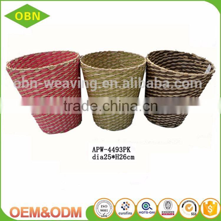 Many color handmade 100% natural custom decorative woven paper waste basket waste bin