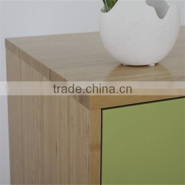 Small bamboo material living room storage cabinet with two drawer