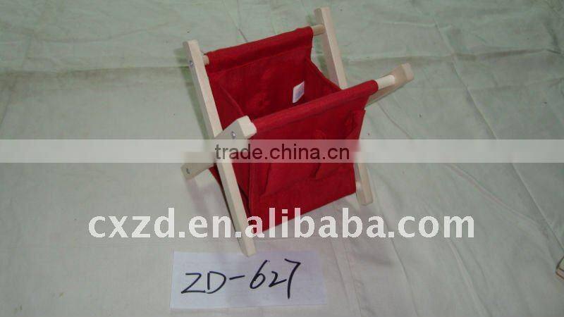 CLOTH RACK/HOLDER FABRIC WITH WOOD MAGAZINE HOLDER