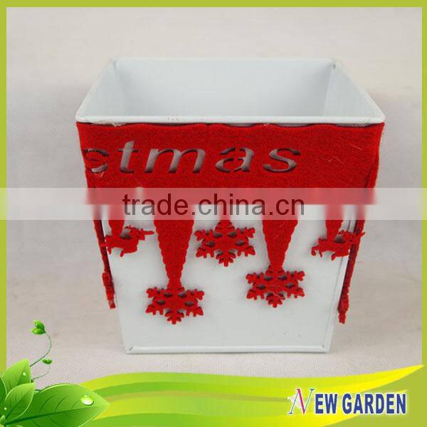 Exquisite unique flannelette and metal balcony flower pot