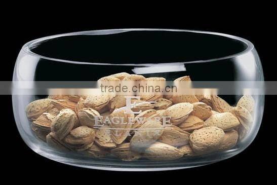 Large salad nut glass bowl