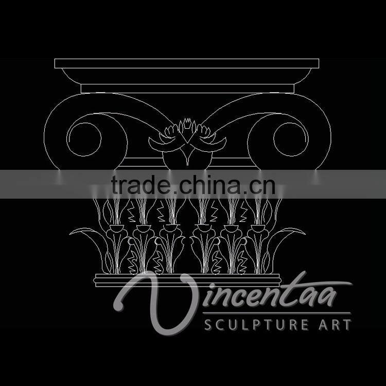 china manufacturer wholesale home decoration flat white marble columes