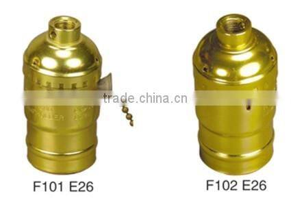 hot sale copper alluminium iron golden lamp holder base light bulb socket cap E26 E27 B22 E14