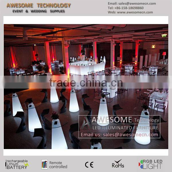luminous led glass bar table, club table