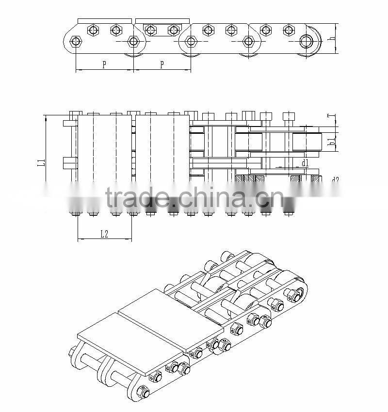 China Large size alloy steel top chain conveyor chain steel factory use