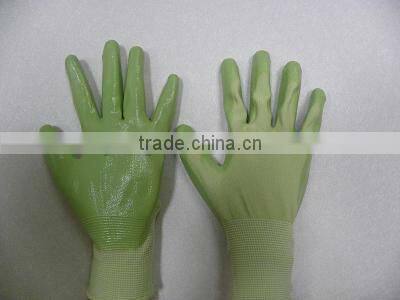 sunny hope good quality nappy 3/4 coated cheap nitrile glove