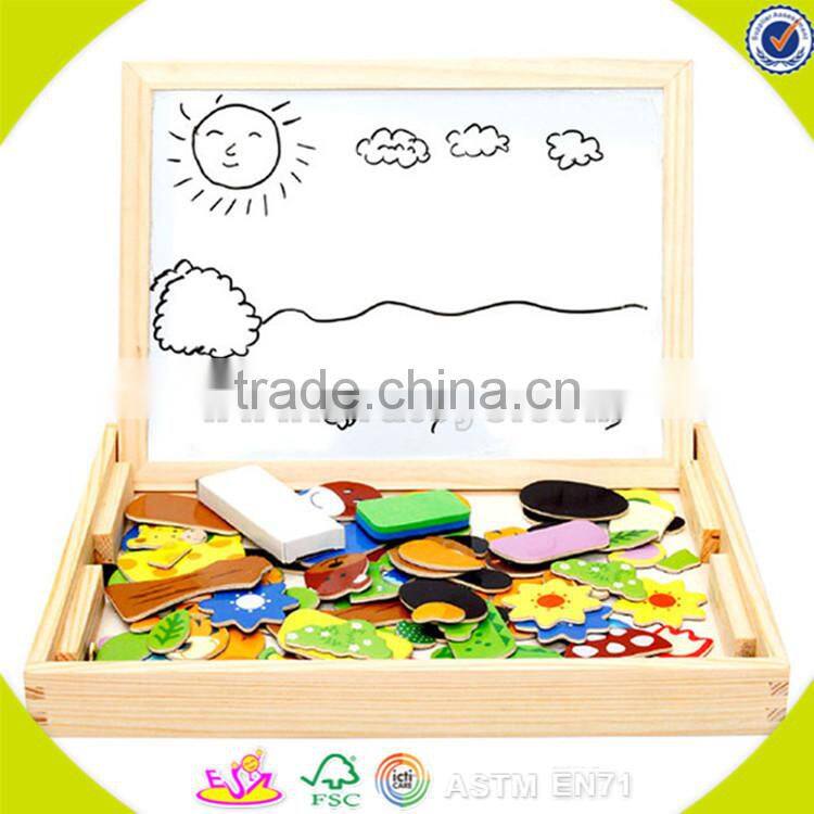 Wholesale multifunction magnetic wooden easel blackboard top quality wooden blackboard wooden double sides blackboard W12B060
