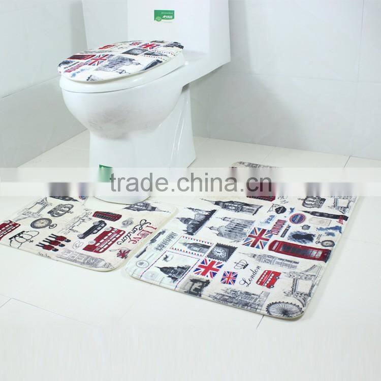 3pcs Bath Rug toliet seat/bath mat /toilet seat cover/new design
