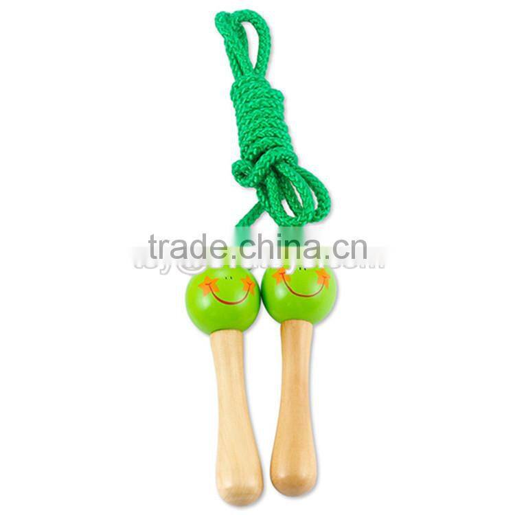 Wholesale cheap cartoon wooden multi-functional skipping jump rope for kids W01A120-S