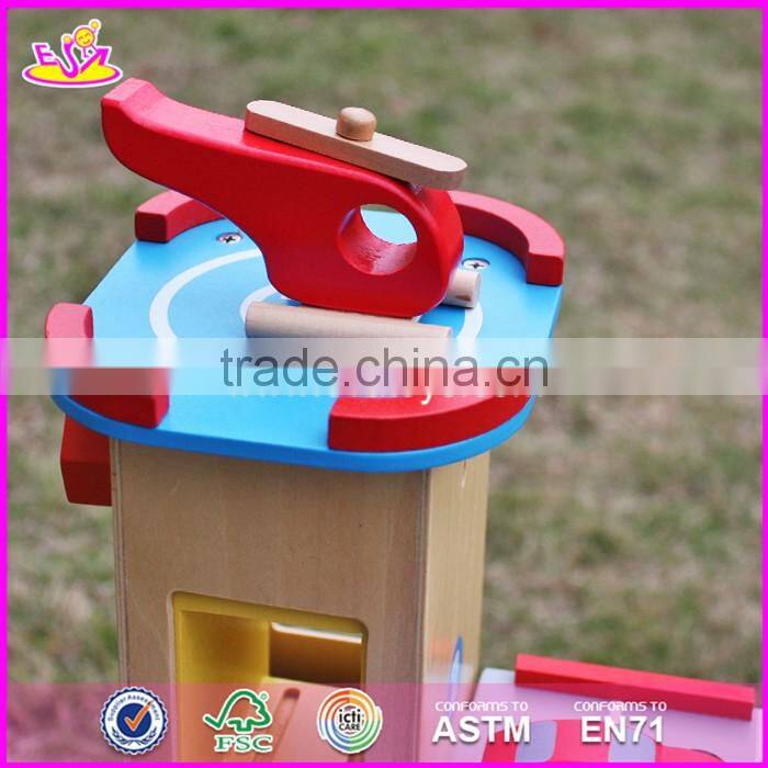 2017 new products children parking toy small wooden toy garage W04B047