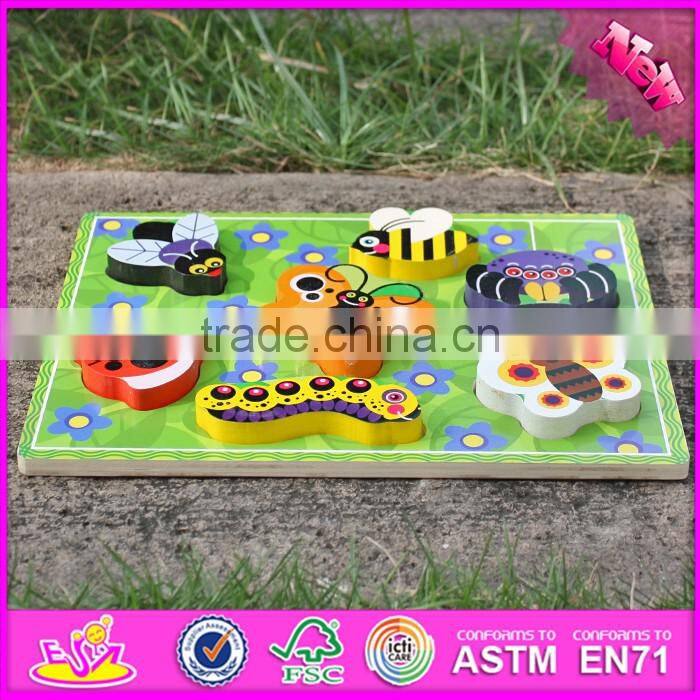 2016 new design educational insects toy wooden learning shapes for kids W14D019