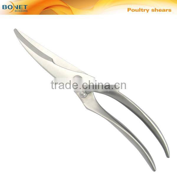 SPO0007 LFGB Certificated 10" kitchen shears 3cr15 heavy poultry all steel with spring and lock