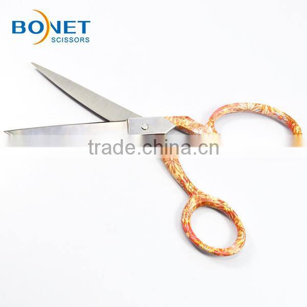 S16008O Professional fully S/S tailor scissors with handle painting leather cutting scissors