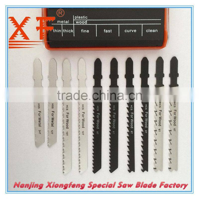 XF-J033 10pcs/set jig saw blade plastic box power tool accessories