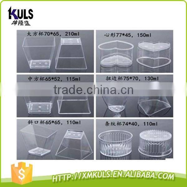 Food grade disposable dessert ice cream container plastic cup square round special shape dessert cups
