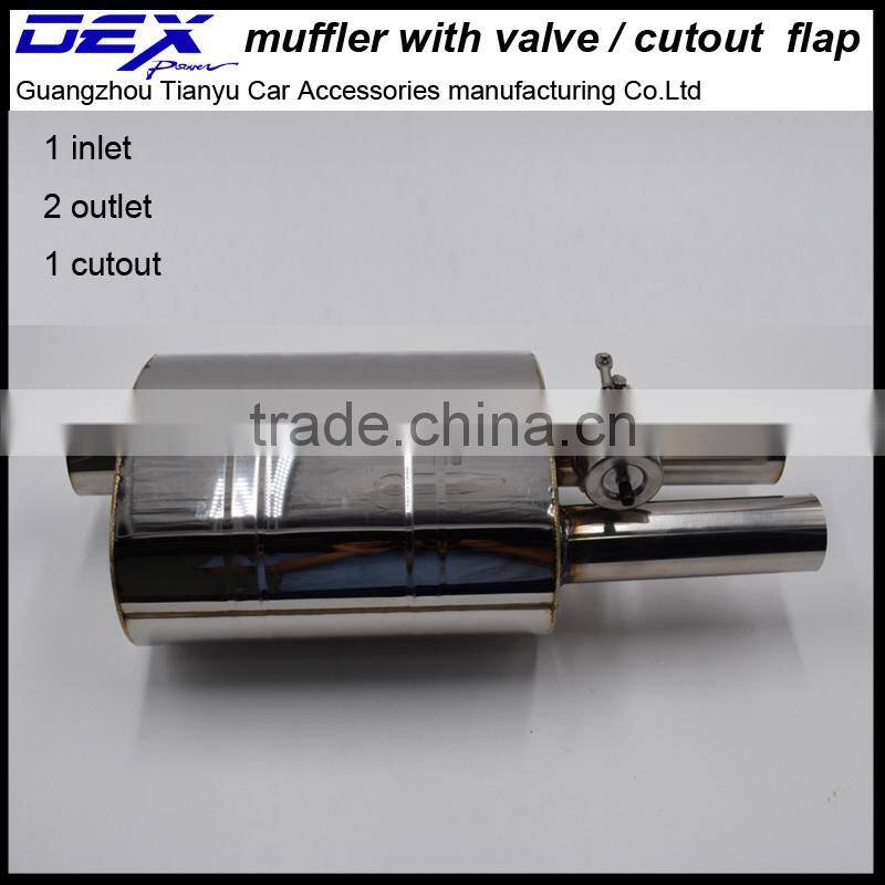 racing performance muffler with exhaust valve in exhaust system