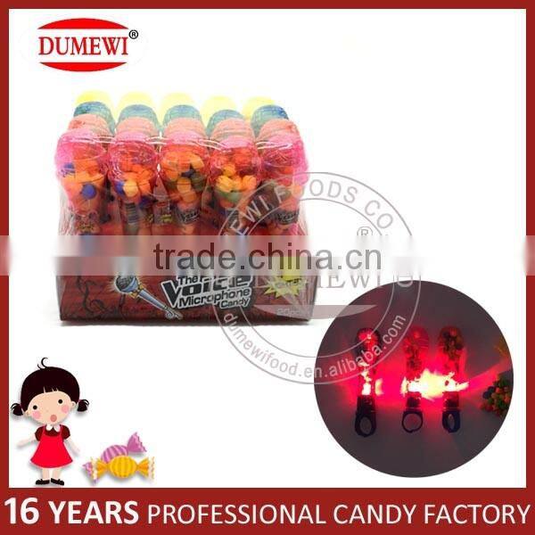 Colorful Plastic Microphone Ring Toy Candy with Light