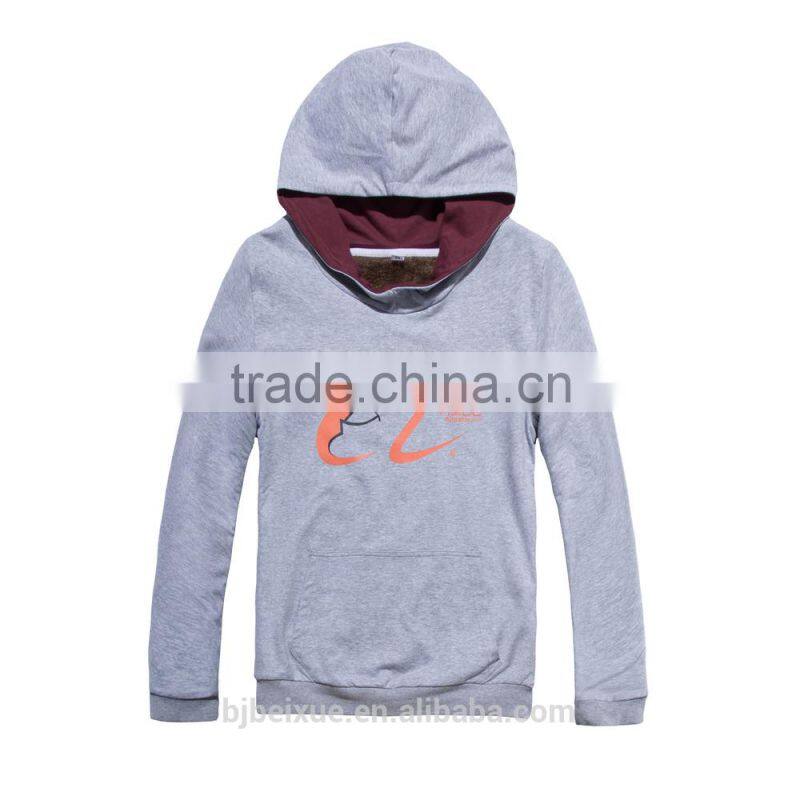 2016 NEW style top trend tall plain grey pull over ALIBABA work hoody unisex hoodie