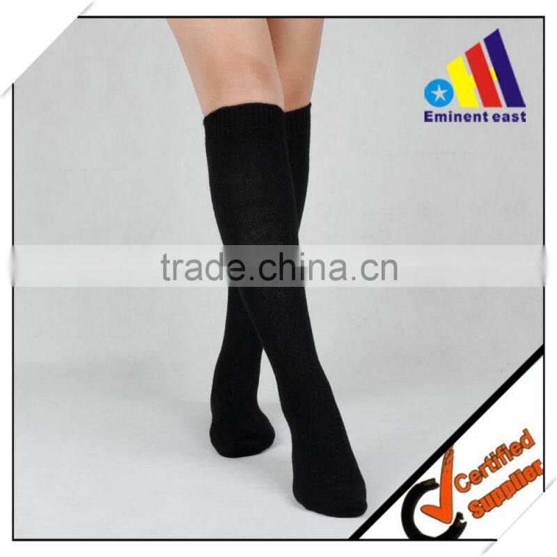 janpanese style solid color black knee high socks for boot