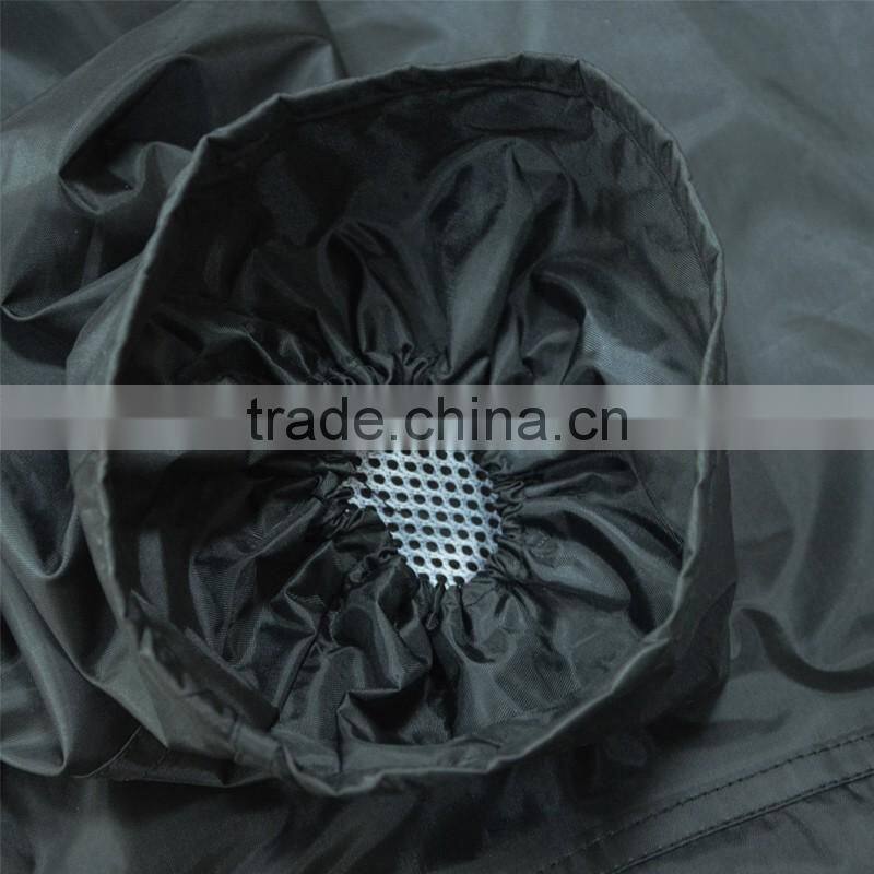 Mens black refelective raincoat,waterproof polyester raincoat manufacturer