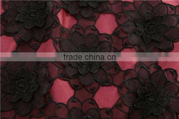 2015 Maxnegio latest A-line flower polyester spandex evening dress red short