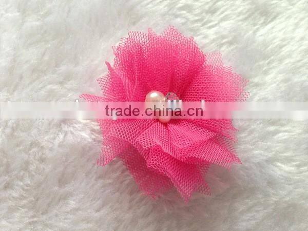 Wholesale Baby Girl Hair Accessory Chiffon flower Child Head Flower No Clip