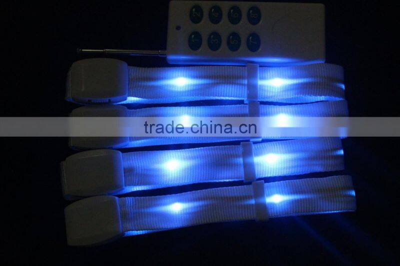 2015 remote control LED fabric wristband specially for big party or vocal concert