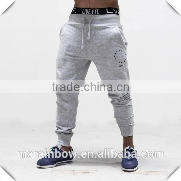Classic Red Tapered Jogger Pants Light Grey Mens Joggers Soft Cotton Fleece Sweatpants Fitness & Gym Wear