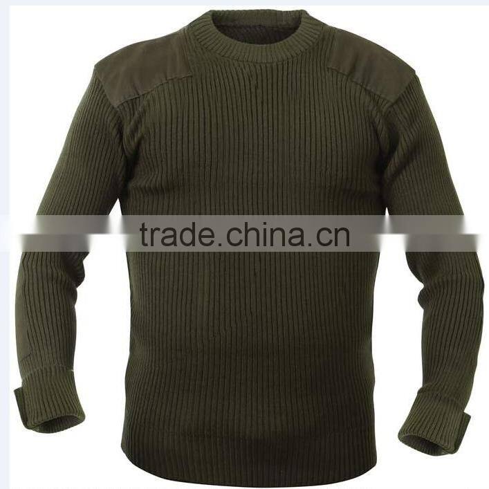 wholesale black acrylic quarter zip military style pullover sweater