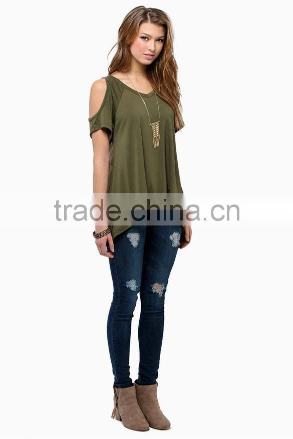 2016 summer women strapless V-neck T-shirt sexy girls tops