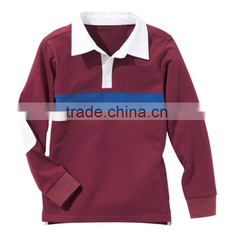 BOYS STRIPED RUGBY POLO T SHIRT