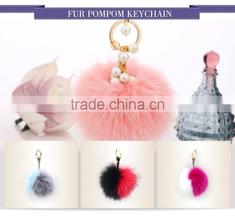 Myfur Hot Pink Knitting Hat with Real Genuine Raccoon Fur Bobble