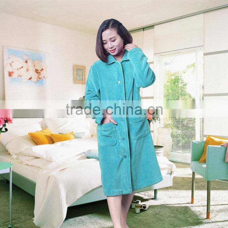 western coral fleece bathrobe women