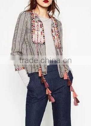 Runwaylover EY1068C Europe Style 2017 Ladies Fashion Embroidery Jacket Coats