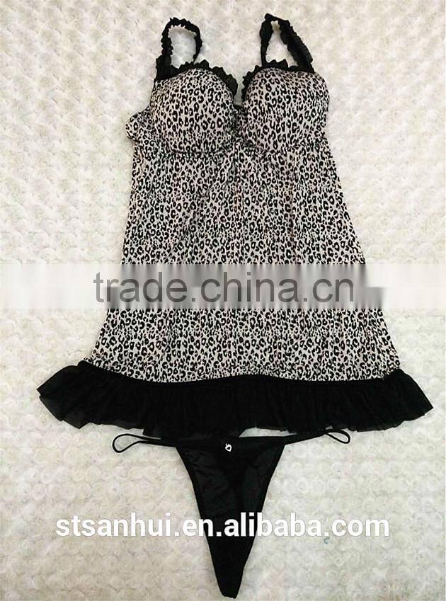 Ladies high quality lingerie beautiful new design thong ribbon sexy babydoll